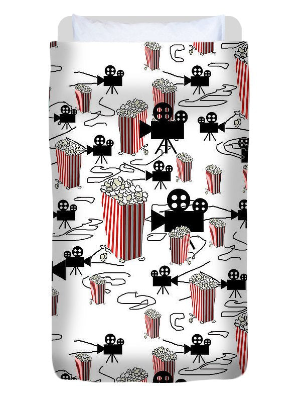Movie Pattern With Popcorn - Duvet Cover