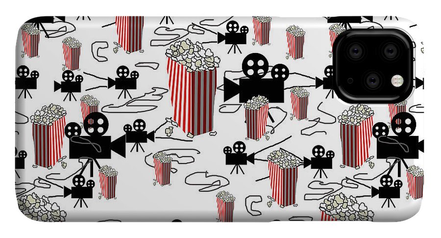 Movie Pattern With Popcorn - Phone Case
