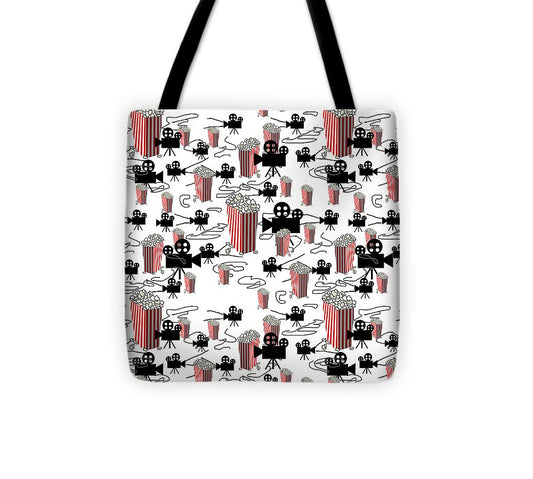 Movie Pattern With Popcorn - Tote Bag