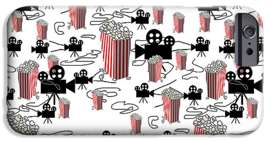 Movie Pattern With Popcorn - Phone Case