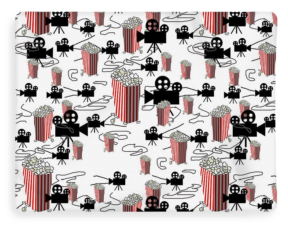 Movie Pattern With Popcorn - Blanket