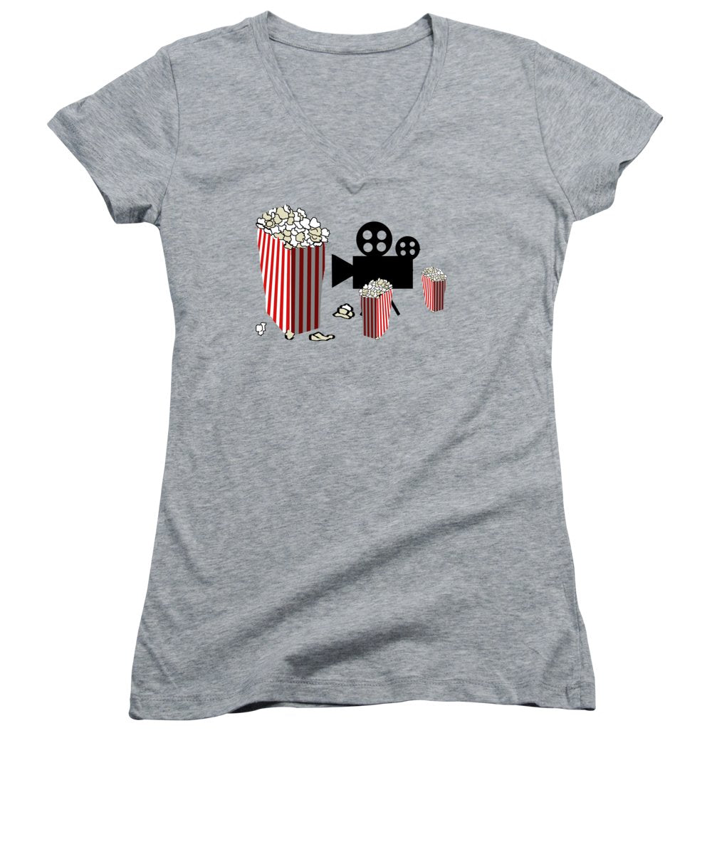 Movie Reels and Popcorn - Women's V-Neck
