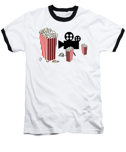 Movie Reels and Popcorn - Baseball T-Shirt