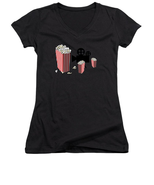 Movie Reels and Popcorn - Women's V-Neck