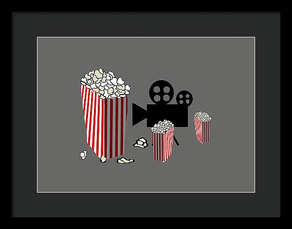 Movie Reels and Popcorn - Framed Print