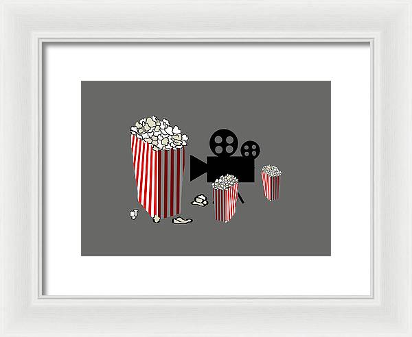 Movie Reels and Popcorn - Framed Print