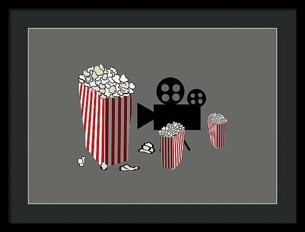 Movie Reels and Popcorn - Framed Print