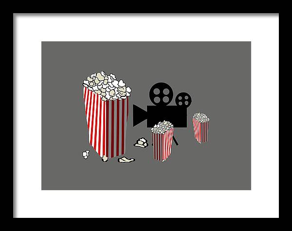 Movie Reels and Popcorn - Framed Print