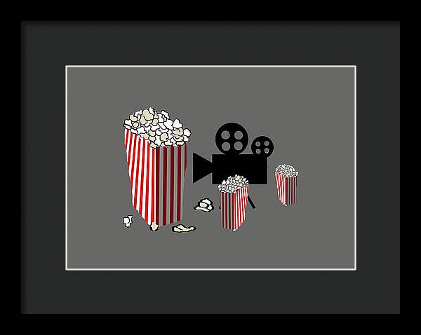 Movie Reels and Popcorn - Framed Print