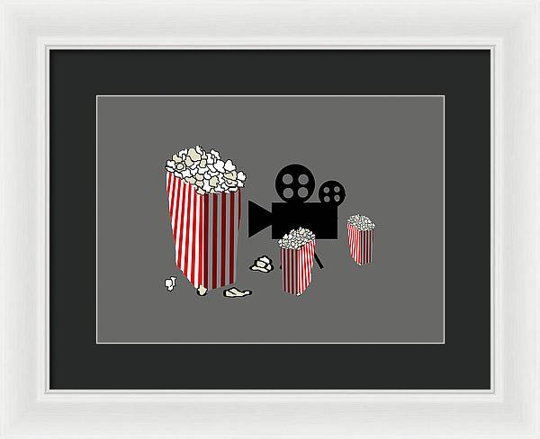 Movie Reels and Popcorn - Framed Print