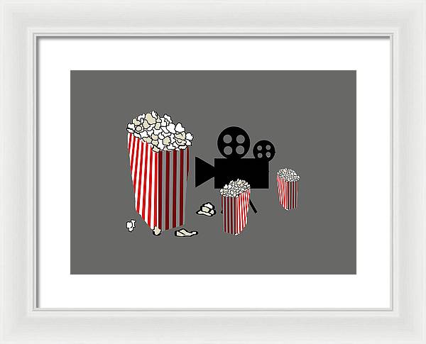Movie Reels and Popcorn - Framed Print