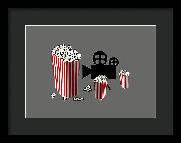Movie Reels and Popcorn - Framed Print