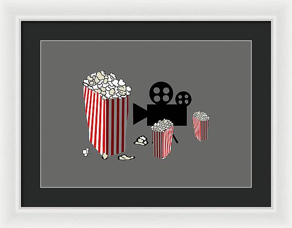 Movie Reels and Popcorn - Framed Print