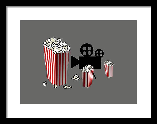 Movie Reels and Popcorn - Framed Print