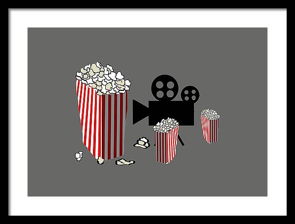 Movie Reels and Popcorn - Framed Print