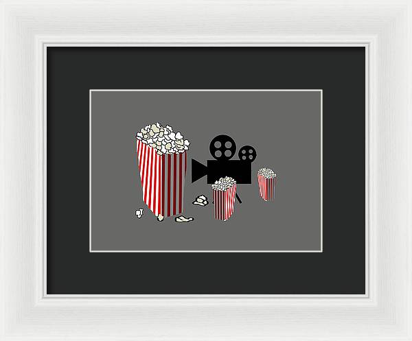 Movie Reels and Popcorn - Framed Print