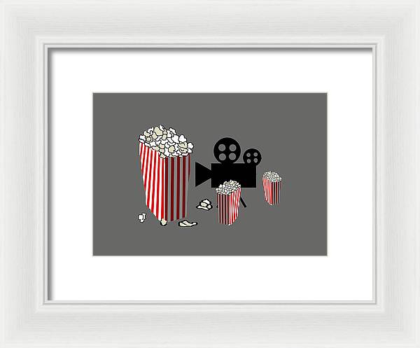 Movie Reels and Popcorn - Framed Print