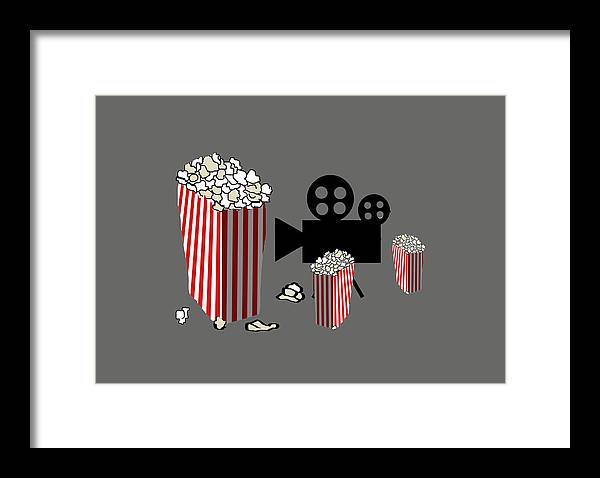 Movie Reels and Popcorn - Framed Print
