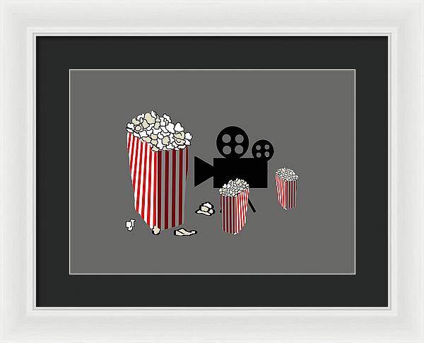 Movie Reels and Popcorn - Framed Print
