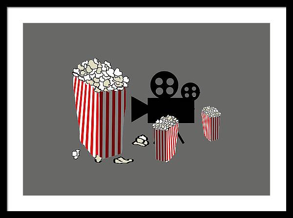 Movie Reels and Popcorn - Framed Print