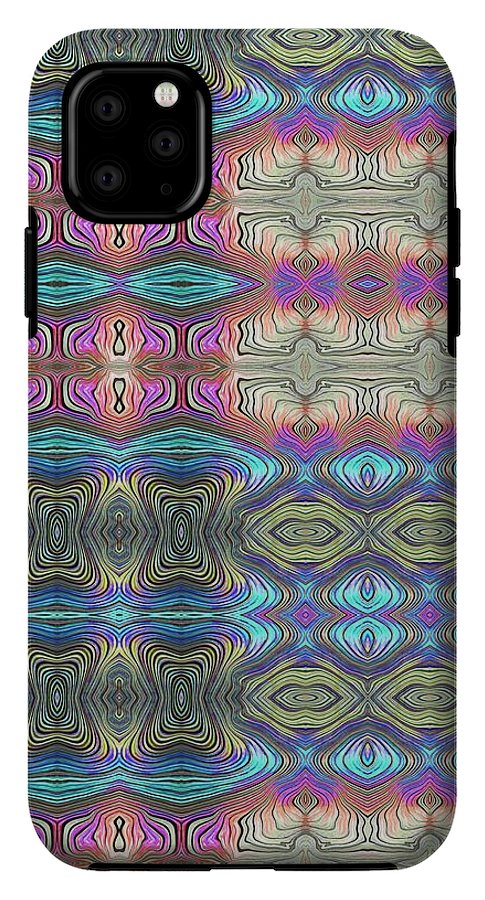 Mystic Blue With Pink - Phone Case