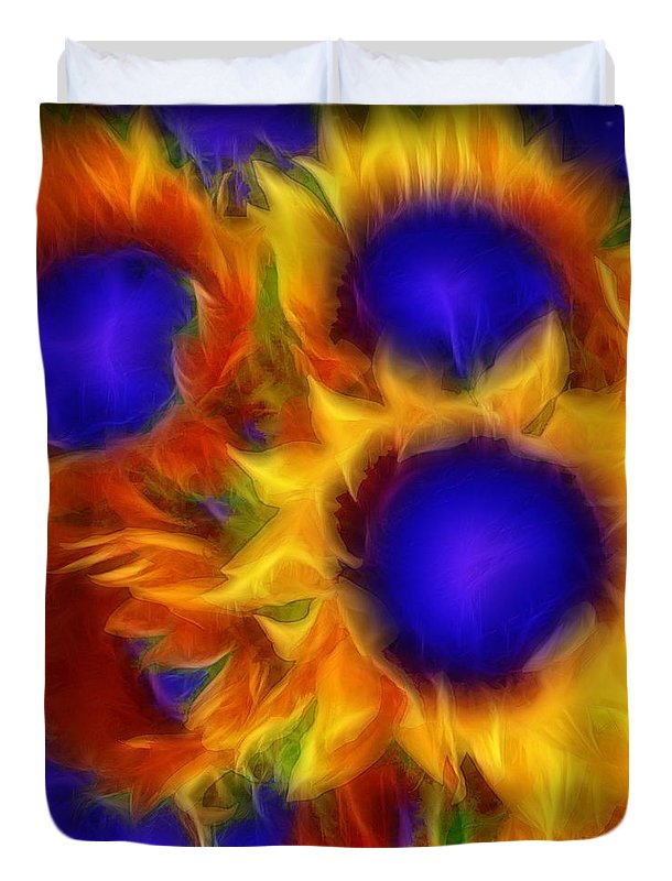 Neon Sunflowers - Duvet Cover