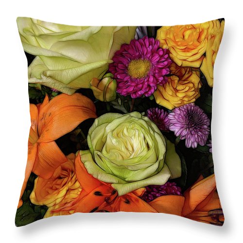 November Flowers 7 - Throw Pillow