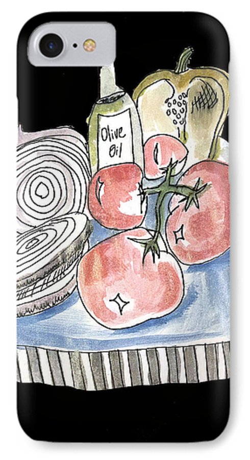 Olive Oil Veg Board Watercolor - Phone Case