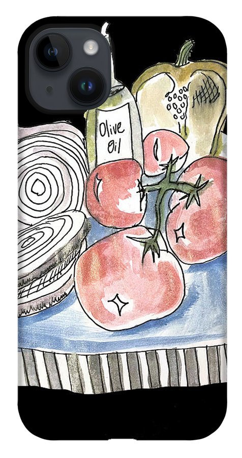 Olive Oil Veg Board Watercolor - Phone Case