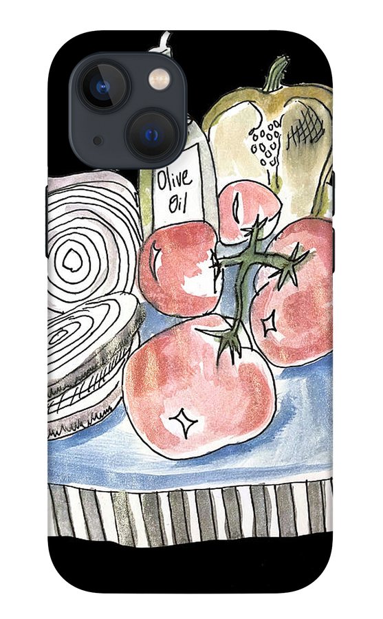 Olive Oil Veg Board Watercolor - Phone Case