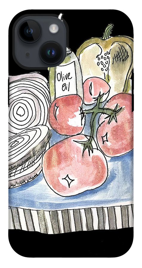 Olive Oil Veg Board Watercolor - Phone Case