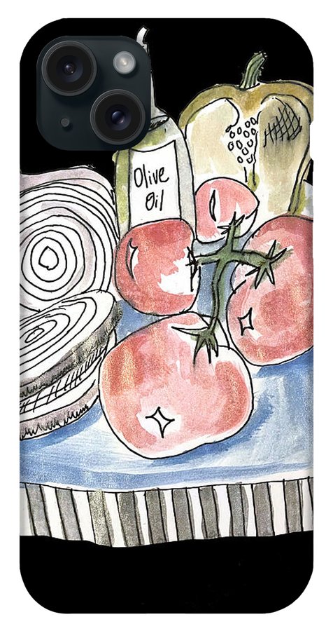 Olive Oil Veg Board Watercolor - Phone Case