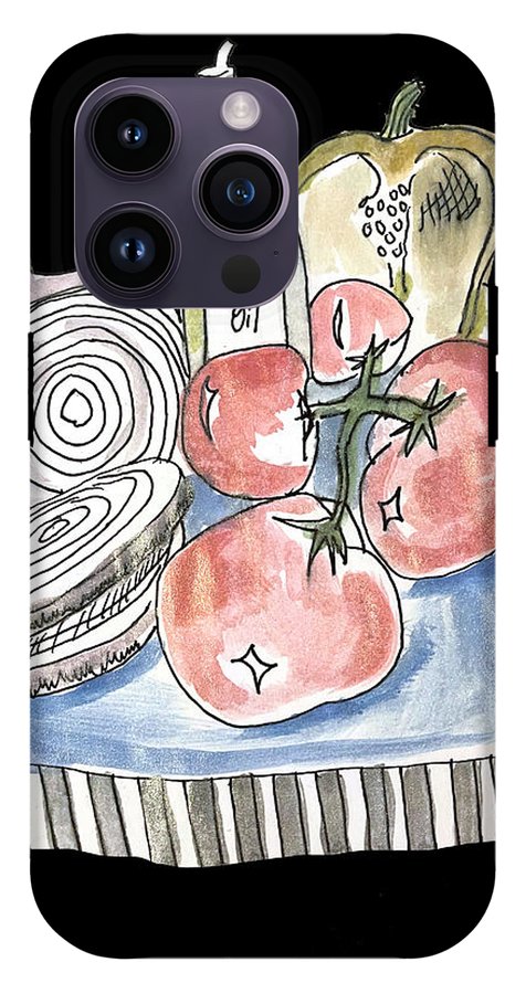 Olive Oil Veg Board Watercolor - Phone Case