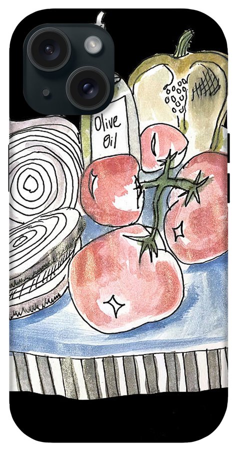 Olive Oil Veg Board Watercolor - Phone Case