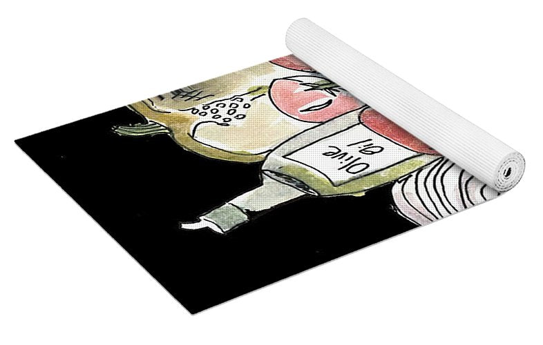 Olive Oil Veg Board Watercolor - Yoga Mat