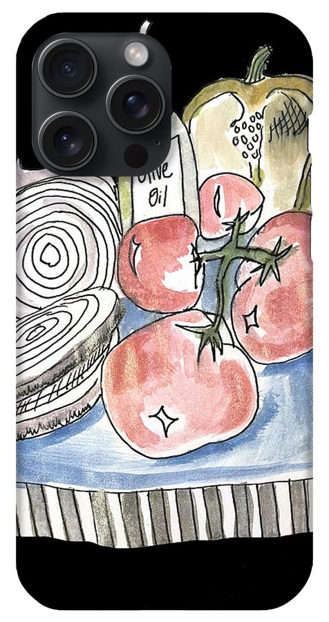 Olive Oil Veg Board Watercolor - Phone Case