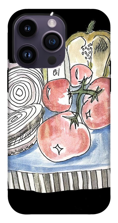 Olive Oil Veg Board Watercolor - Phone Case