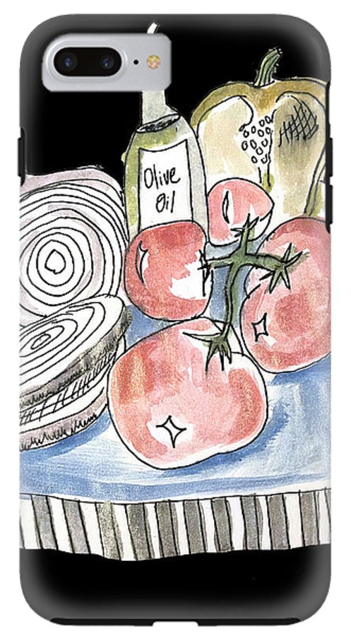 Olive Oil Veg Board Watercolor - Phone Case