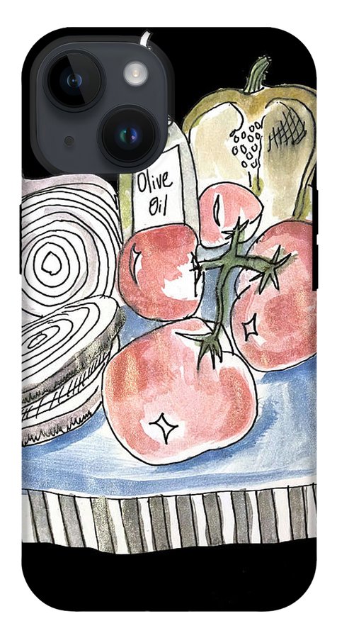 Olive Oil Veg Board Watercolor - Phone Case