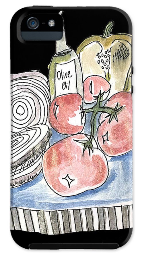 Olive Oil Veg Board Watercolor - Phone Case
