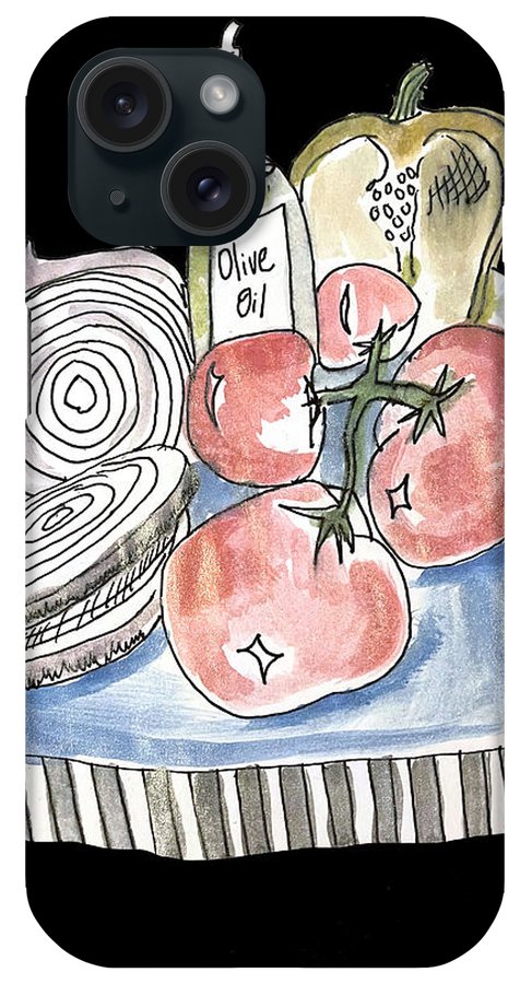 Olive Oil Veg Board Watercolor - Phone Case