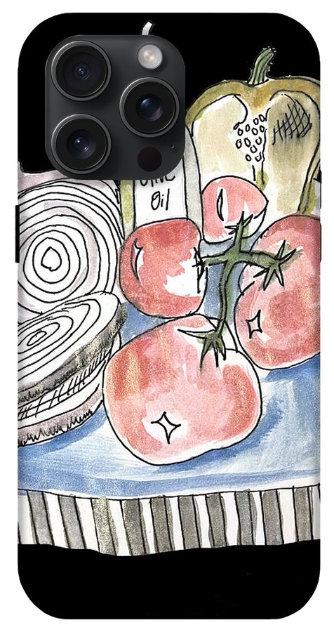 Olive Oil Veg Board Watercolor - Phone Case