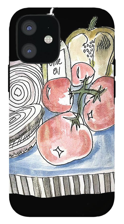 Olive Oil Veg Board Watercolor - Phone Case