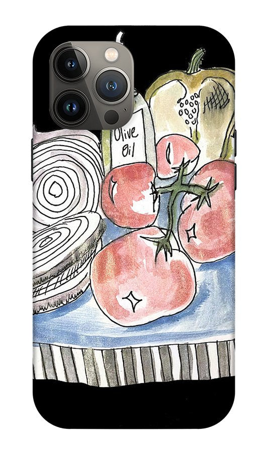 Olive Oil Veg Board Watercolor - Phone Case