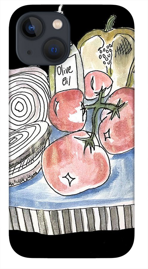 Olive Oil Veg Board Watercolor - Phone Case