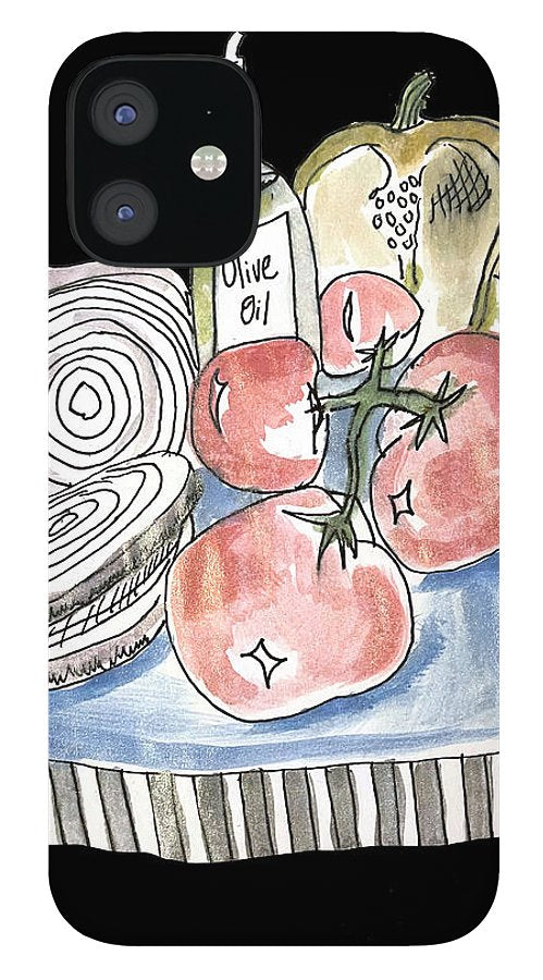 Olive Oil Veg Board Watercolor - Phone Case