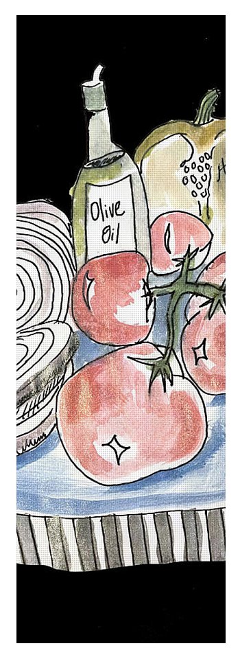 Olive Oil Veg Board Watercolor - Yoga Mat