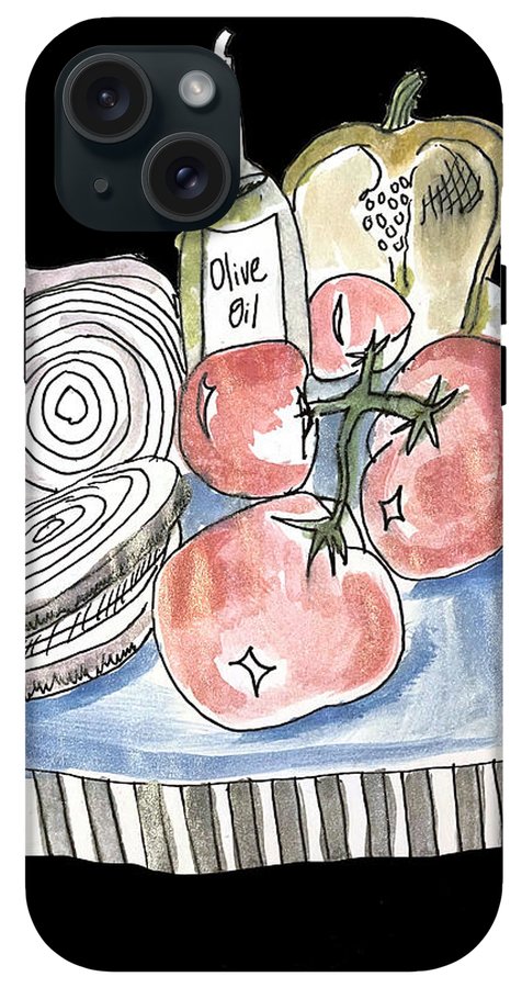 Olive Oil Veg Board Watercolor - Phone Case