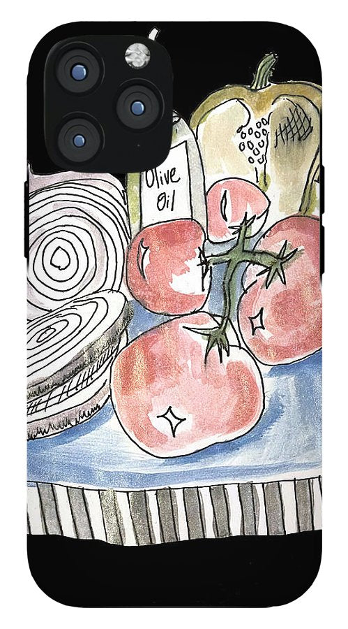 Olive Oil Veg Board Watercolor - Phone Case