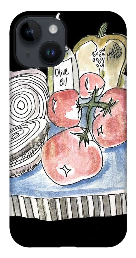 Olive Oil Veg Board Watercolor - Phone Case